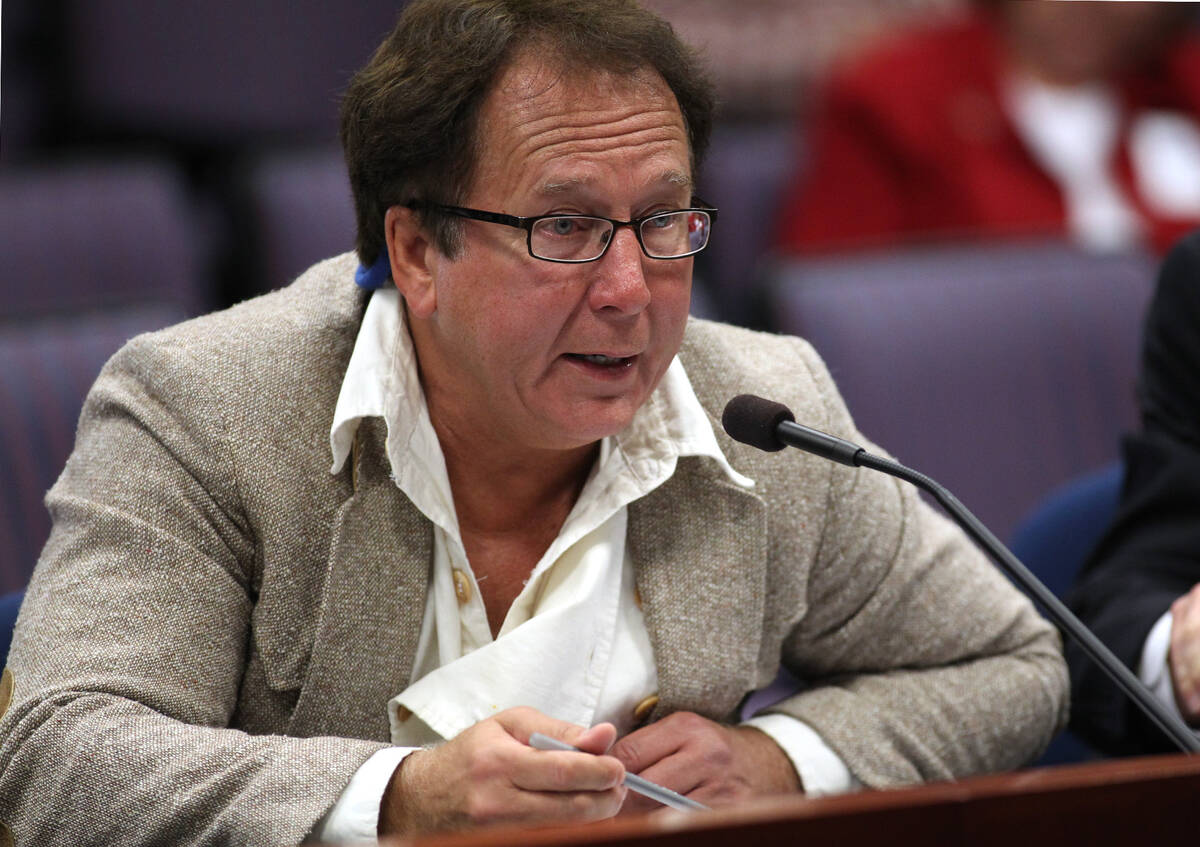 Former Nevada State Archivist Guy Rocha speaks during a redistricting hearing at the Legislatur ...