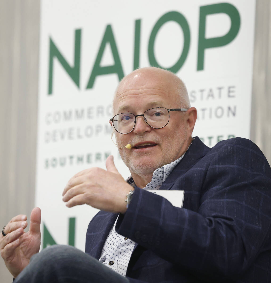 Steve Boyce, vice president mission critical of Novva Data Centers, speaks during the NAIOP Sou ...