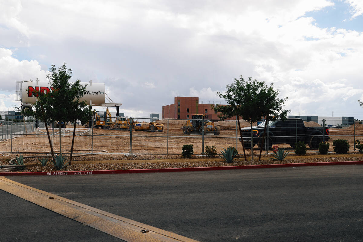 Construction at the northwest corner of Maule Avenue and Agilysys Way Friday, Sept. 19, 2025, i ...