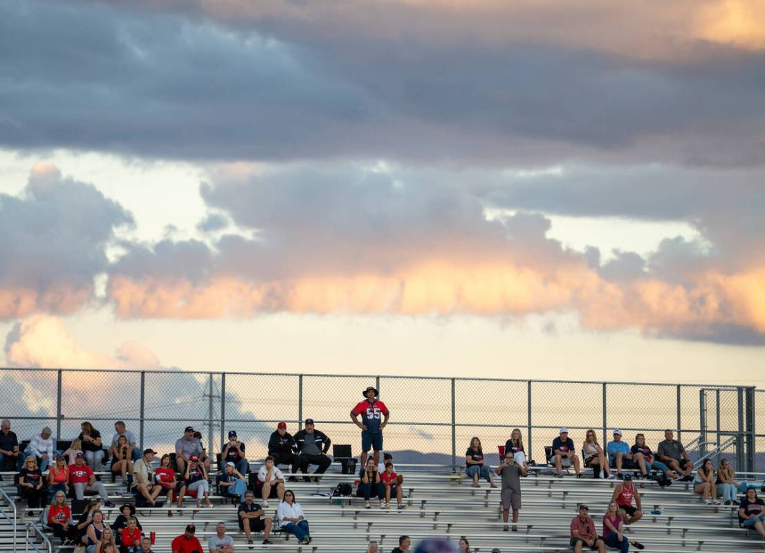 The visiting Coronado fan section during a football game against Desert Oasis High School in La ...