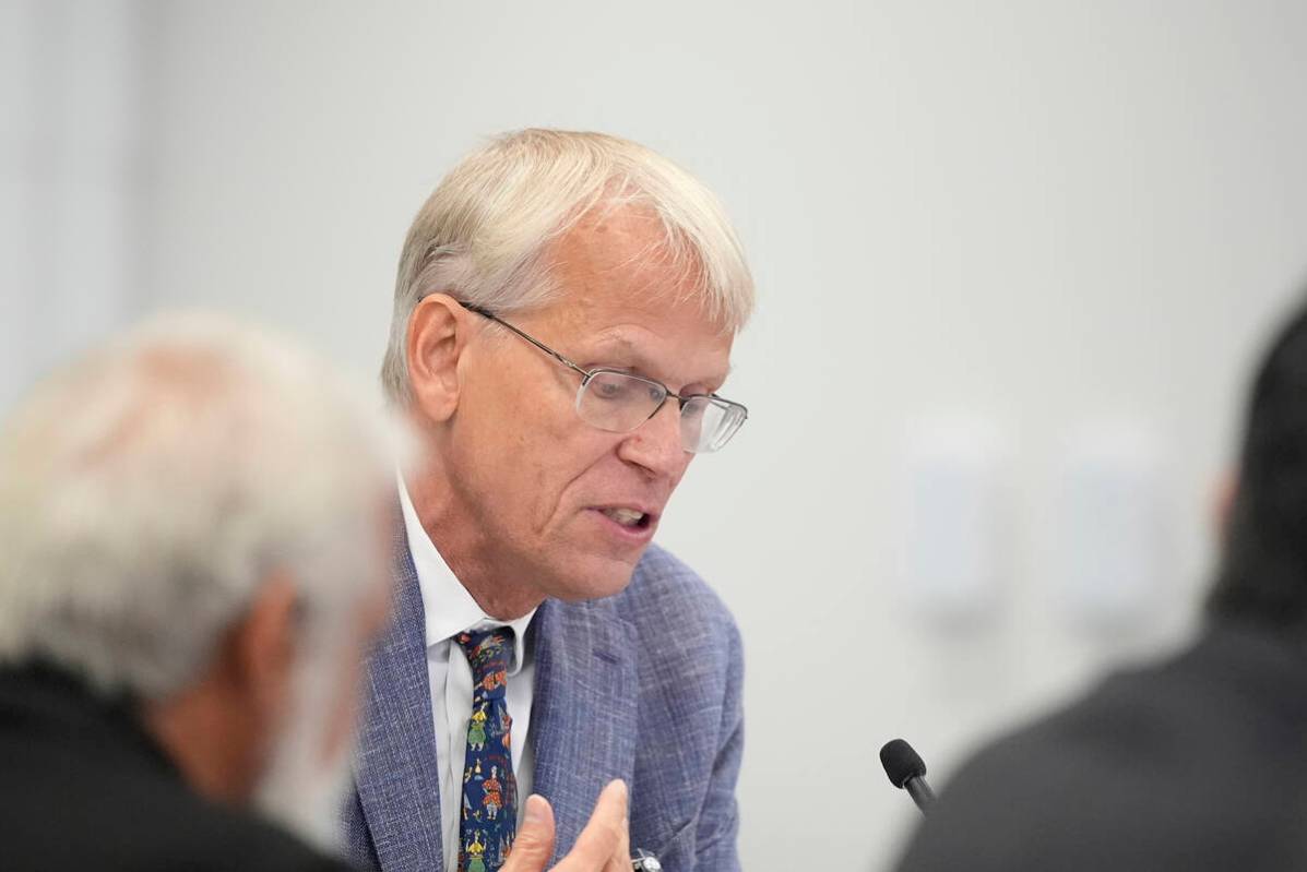 Committee member Dr. Martin Kulldorf speaks during a meeting of the Advisory Committee on Immun ...