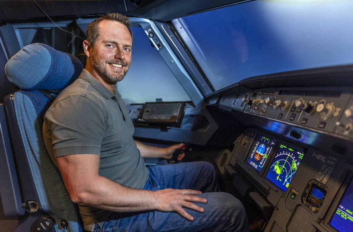 Allegiant Air's new chief operating officer Tyler Hollingsworth in the pilot's seat o ...