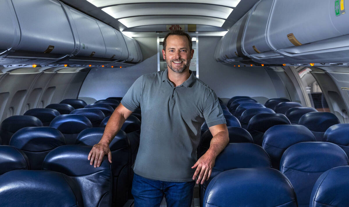 Allegiant Air's new chief operating officer Tyler Hollingsworth within their Airbus A320 f ...