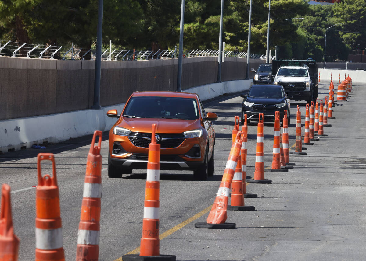 Construction is underway on Desert Inn Road between Paradise Road and Joe W Brown Drive as part ...