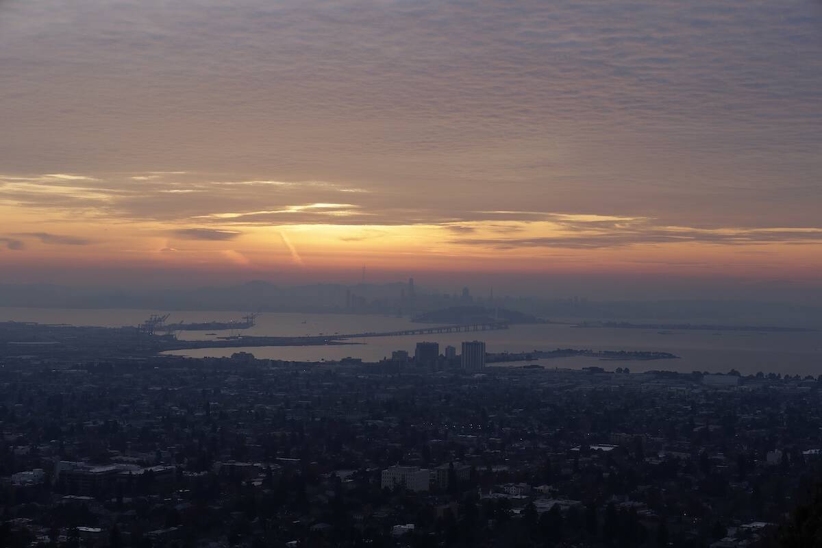 The San Francisco skyline and the eastern span of the Bay Bridge are shown from Berkeley, Calif ...