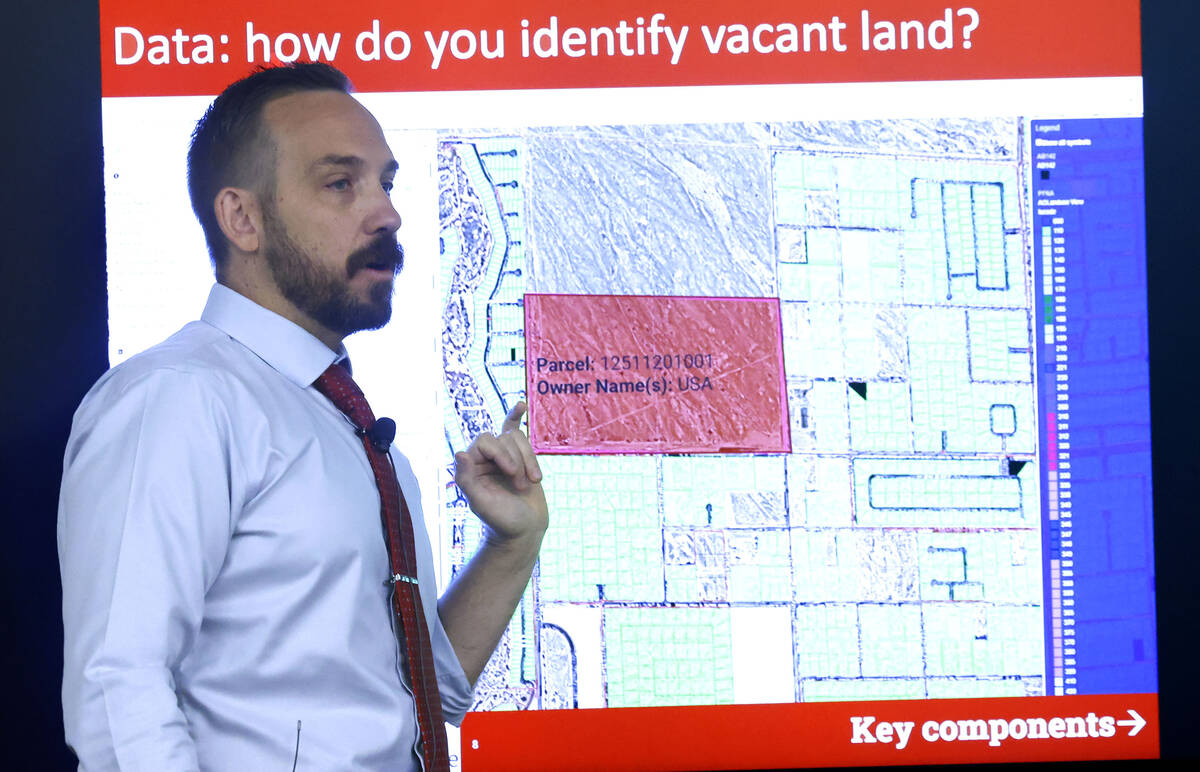 Shawn McCoy, director of Lied Center for Real Estate, associate professor, speaks during the 18 ...