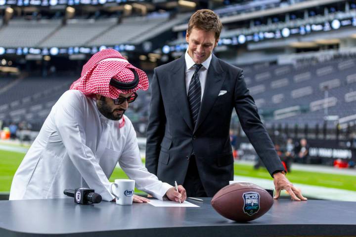 Turki Alalshikh with Riyadh Season signs a letter of commitment with Tom Brady as they come tog ...