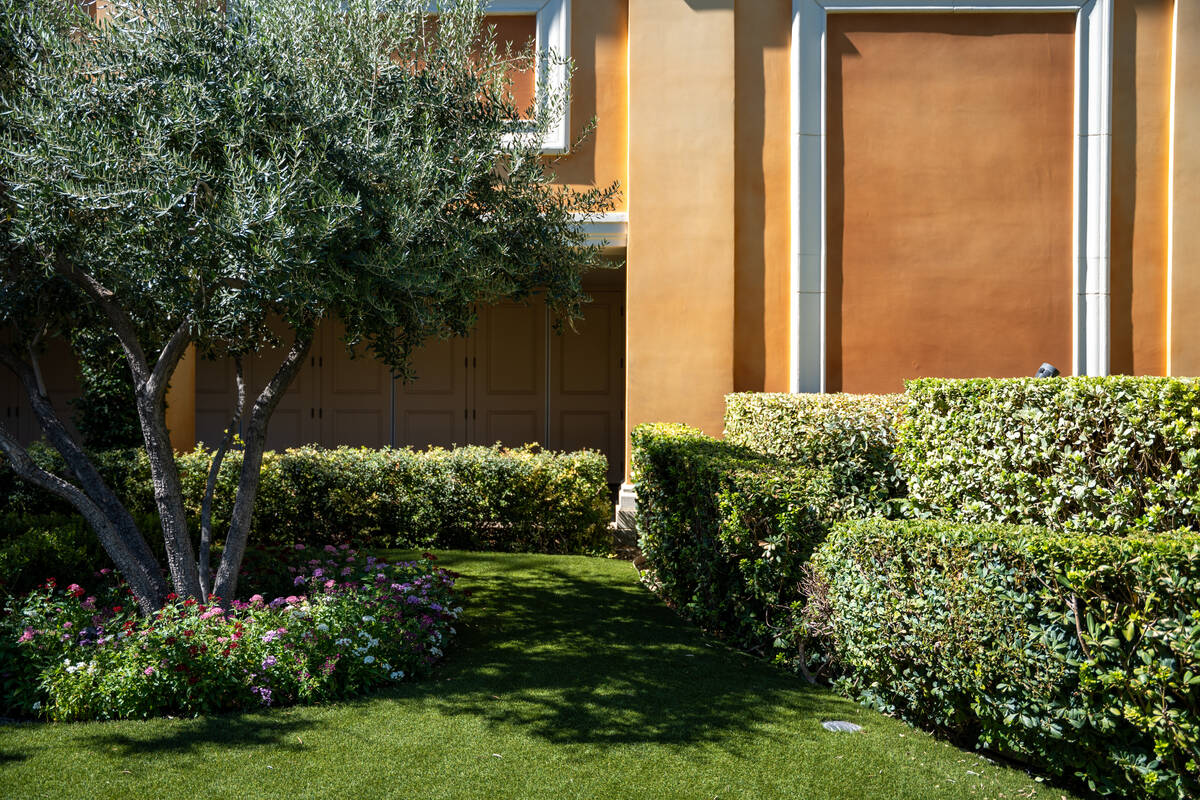A variety of landscaping is seen outside of the Bellagio Hotel & Casino in Las Vegas Sept. ...