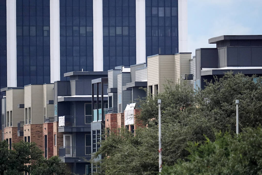 An apartment building close to a U.S. Immigration and Customs Enforcement office is shown after ...
