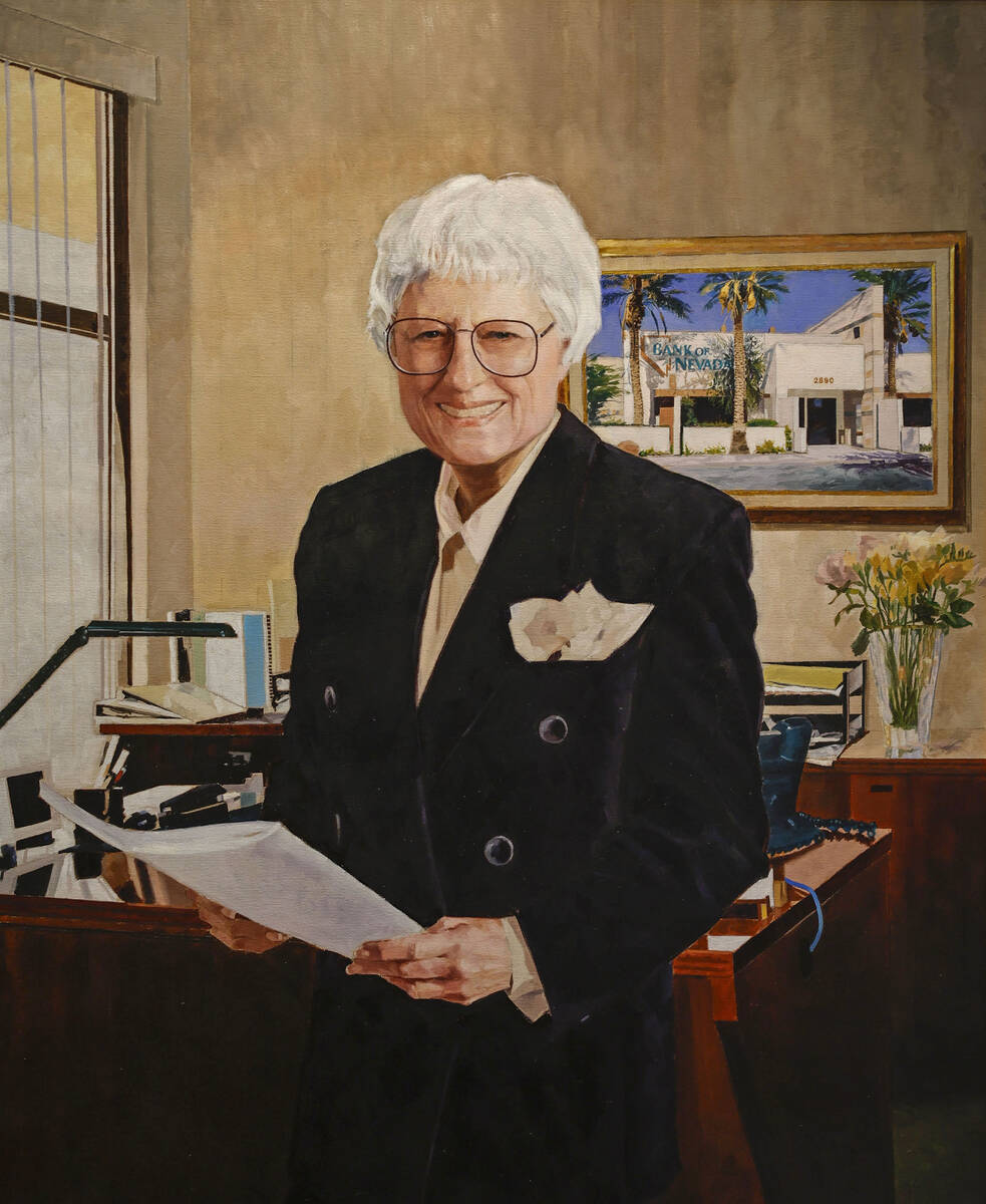 A painting of longtime Nevada banker and philanthropist Selma Bartlett. Photo taken Thursday, S ...