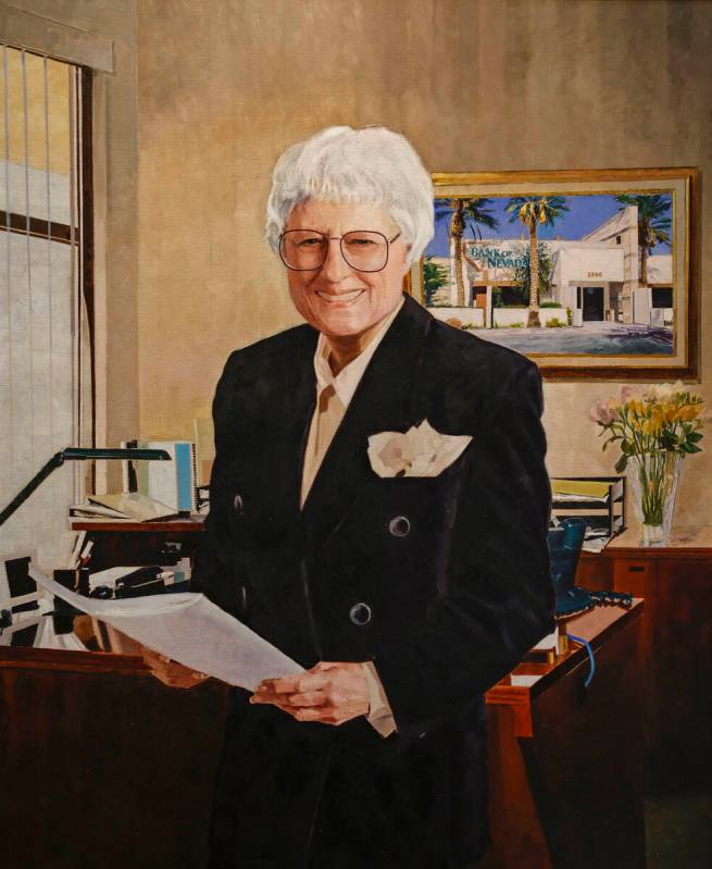 A painting of longtime Nevada banker and philanthropist Selma Bartlett. Photo taken Thursday, S ...