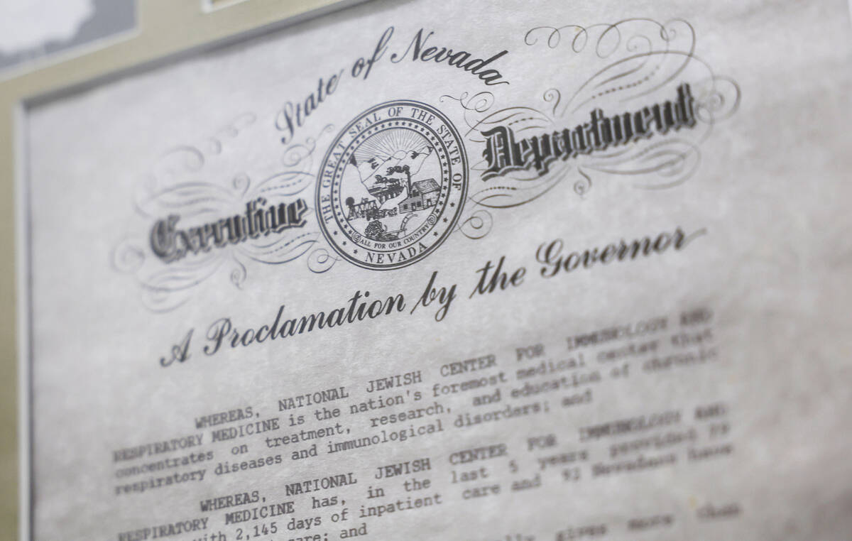The State of Nevada Executive Department proclamation by the Governor declaring May 20, 1989 to ...