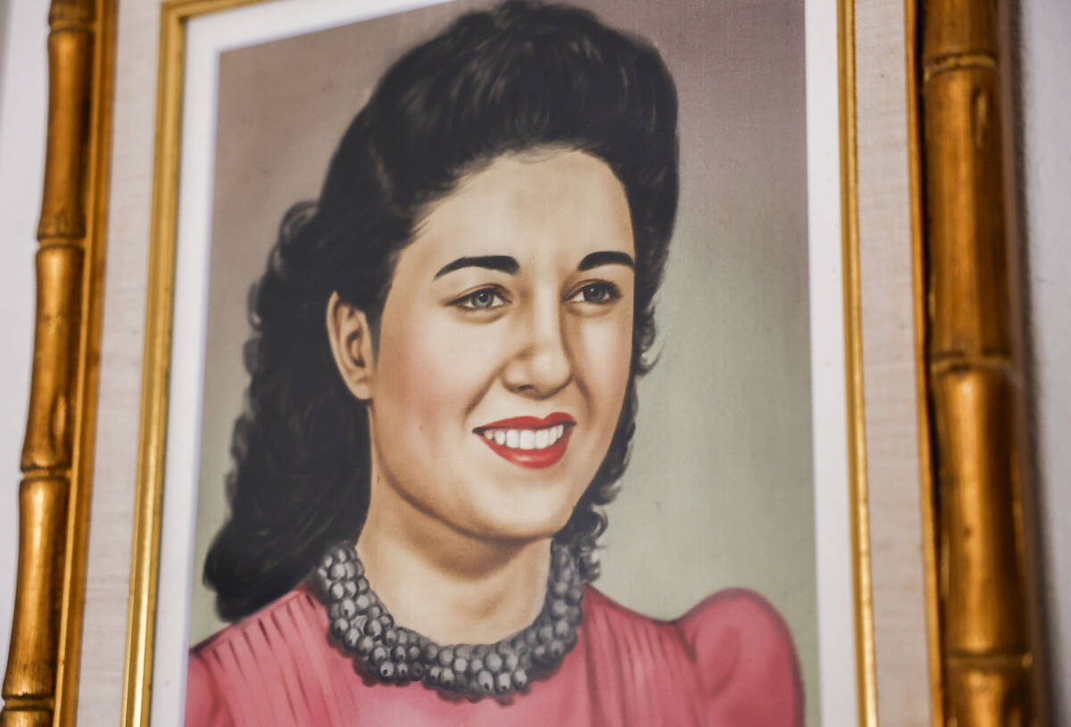 An early painting of longtime Nevada banker and philanthropist Selma Bartlett. Photo taken Thur ...