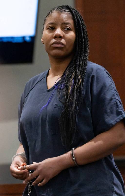 Lakeisha Holloway appears in court Thursday morning in Las Vegas Aug. 14, 2025. (Kara Gildea/La ...