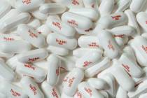 Tylenol pain-relief pills are shown in La Habra, Calif., Tuesday, Sept. 23, 2025. (AP Photo/Jae ...