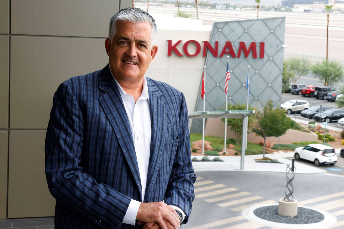 Tom Jingoli, president and chief operating officer of Konami Gaming, Inc., poses for a photo at ...
