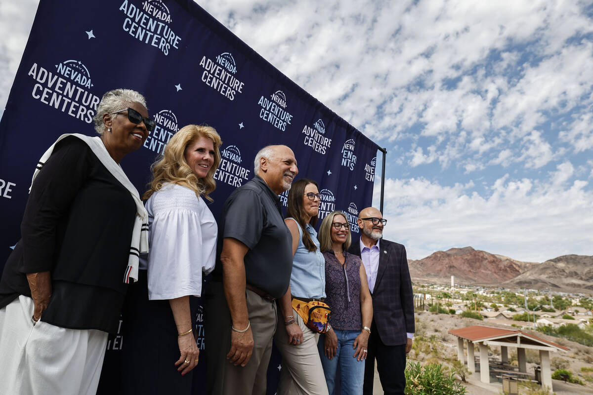 From left: Boulder City Councilwoman Denise Ashurst, Jill Rowland-Lagan, CEO of the Boulder Cit ...