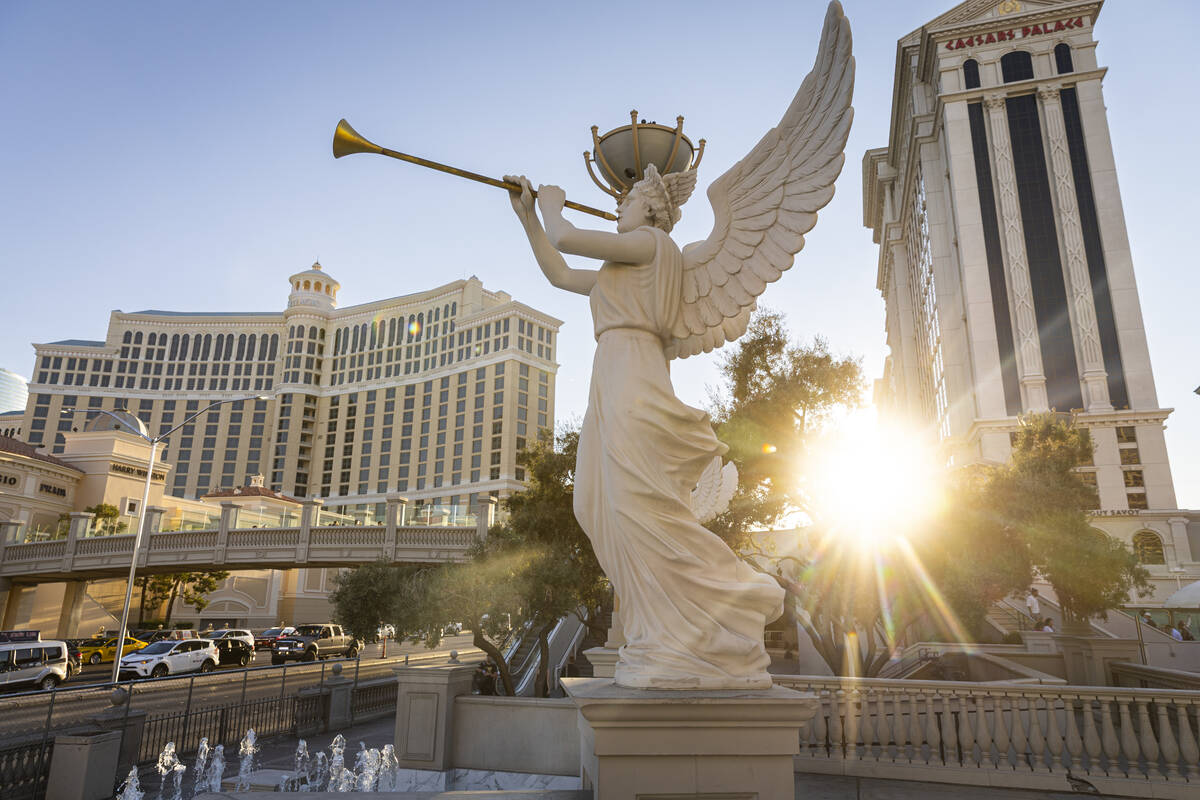 The Bellagio is seen from Caesars Palace near Flamingo Road along the Las Vegas Strip during La ...