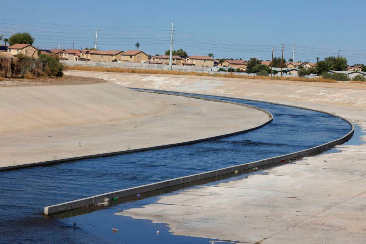 The Las Vegas Wash is seen near the construction site where a $13.9 million Clark County projec ...