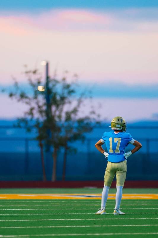 Foothill wide receiver Owen Preslan-Aldrigde during a high school football game between Liberty ...