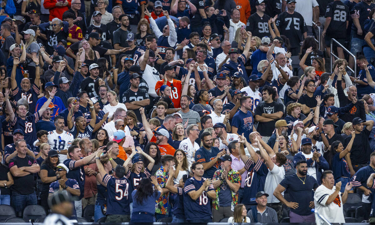 Chicago Bears fans are ecstatic as they pull out a late win against the Raiders during the seco ...