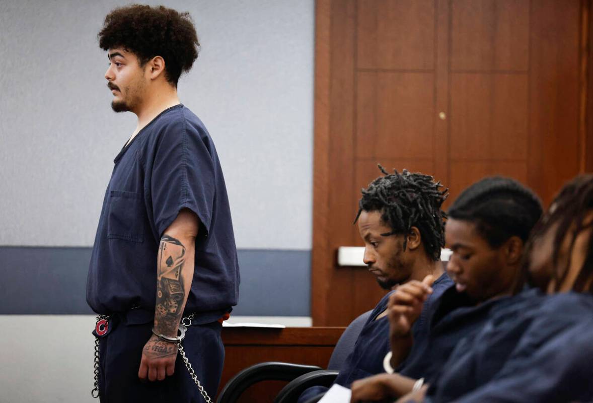 Jaime Bustillos, accused of shooting at Las Vegas police, appears at his bail hearing Monday, S ...
