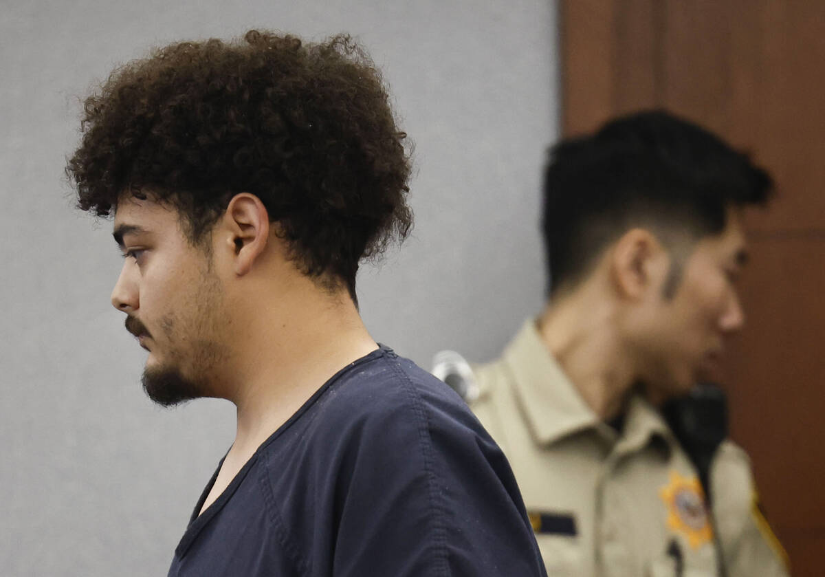 Jaime Bustillos, accused of shooting at Las Vegas police, appears at his bail hearing Monday, S ...