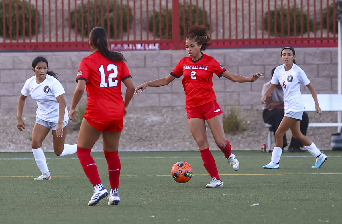 Doral Academy's Jaya Roberts-Smith (2) kicks the ball during a soccer game at Doral Academ ...