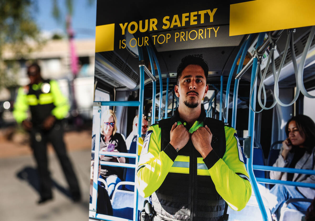 New promotional signage is displayed at a media event hosted by the Regional Transportation Com ...