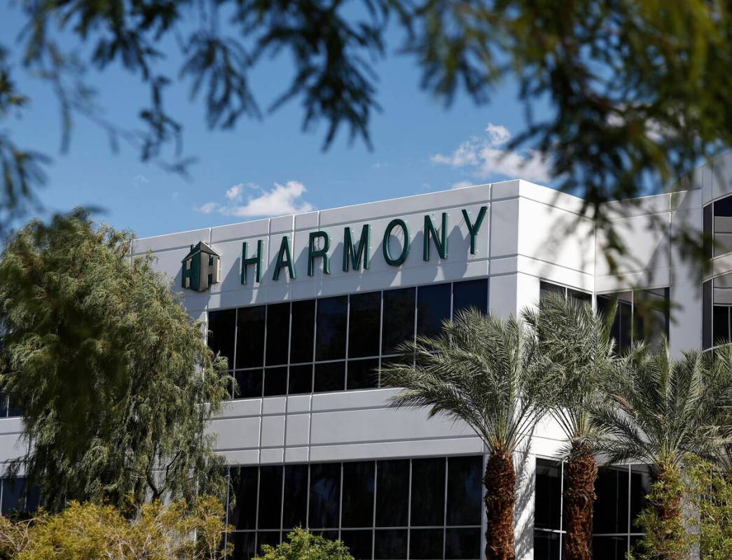 Signage at the corporate headquarters of Harmony Homes on Tuesday, Sept. 30, 2025 in Las Vegas. ...
