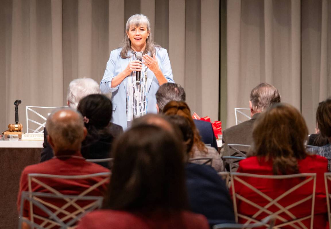 Newly appointed councilwoman Kara Kelley thanks the crowd after being sworn in during a special ...