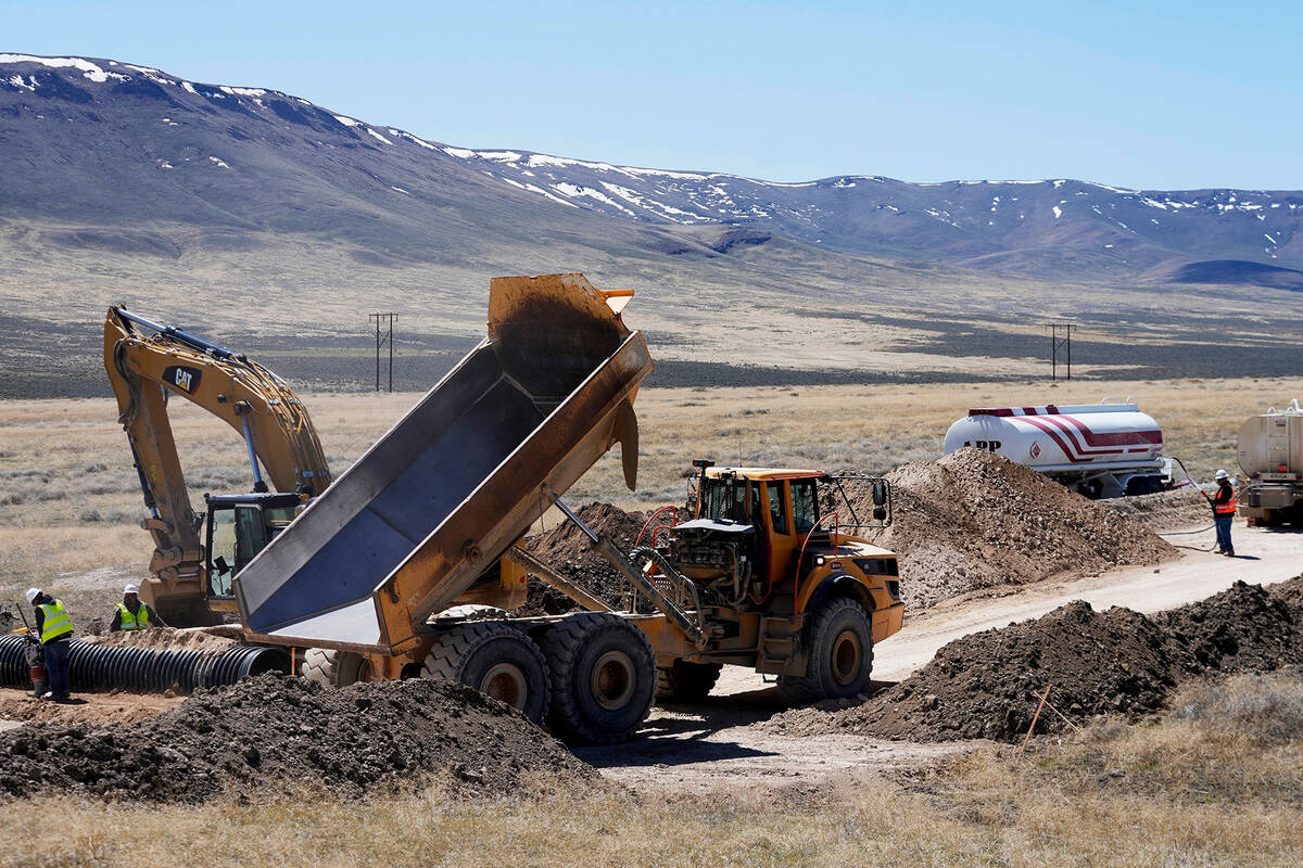 Construction continues on the Thacker Pass lithium mine on April 24, 2023, near Orovada, Nev. ( ...