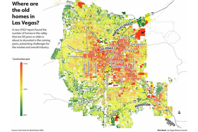 Map of old buildings in Clark County. (Wes Rand/Las Vegas Review-Journal)