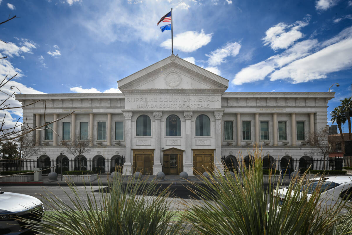 The Supreme Court of Nevada’s Las Vegas building is seen Friday, March 7, 2025. (Sam Mor ...