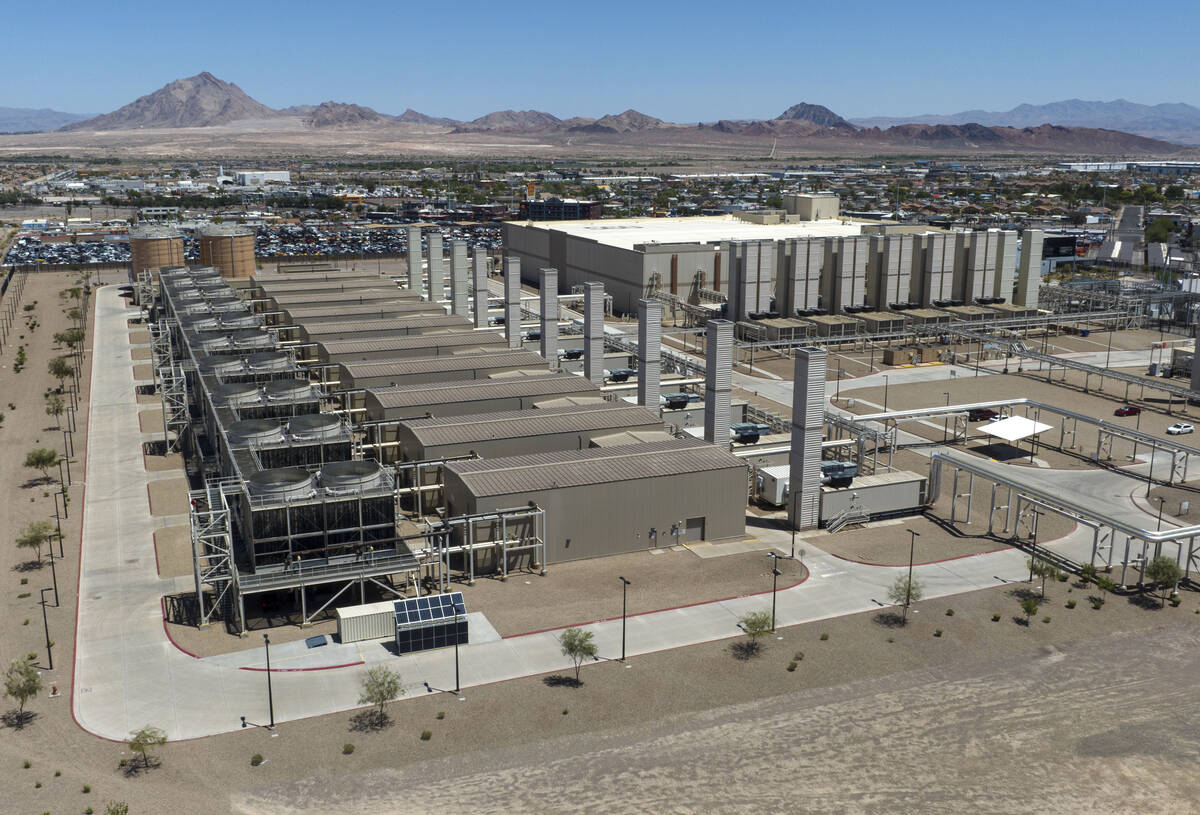 An aerial photo shows a Google data center on Wednesday, July 23, 2025, in Henderson. (Bizuayeh ...
