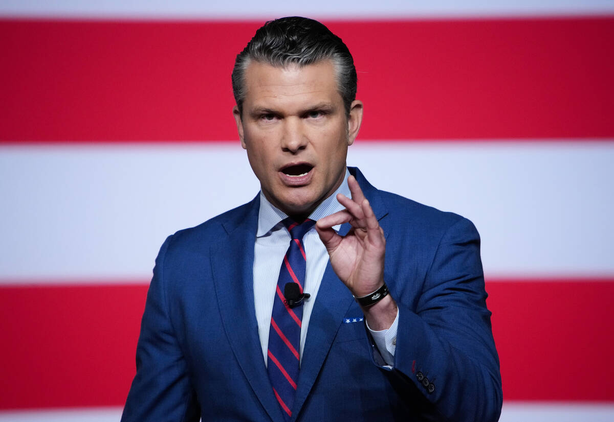 Secretary of Defense Pete Hegseth speaks to senior military leaders at Marine Corps Base Quanti ...
