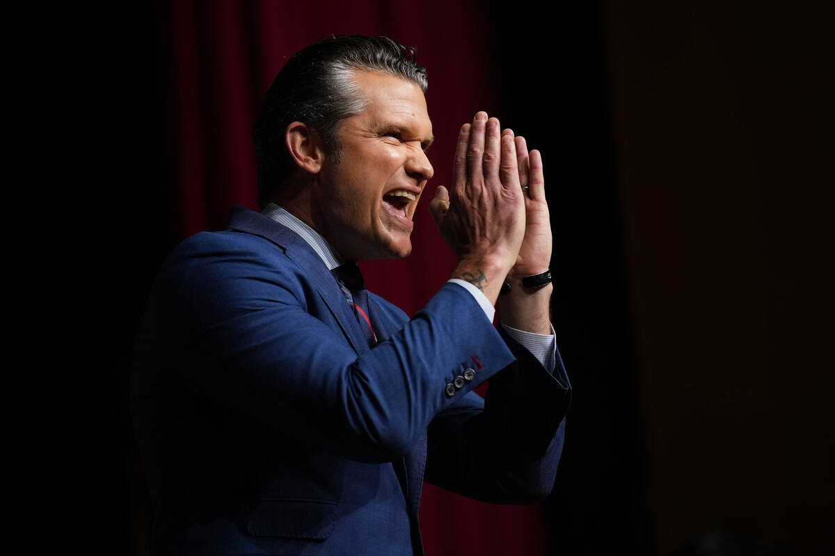 Secretary of Defense Pete Hegseth speaks to senior military leaders at Marine Corps Base Quanti ...