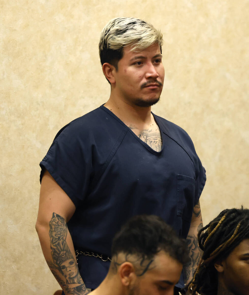 Joseph De Luna appears in court during his bail hearing at North Las Vegas Justice Court, on Mo ...