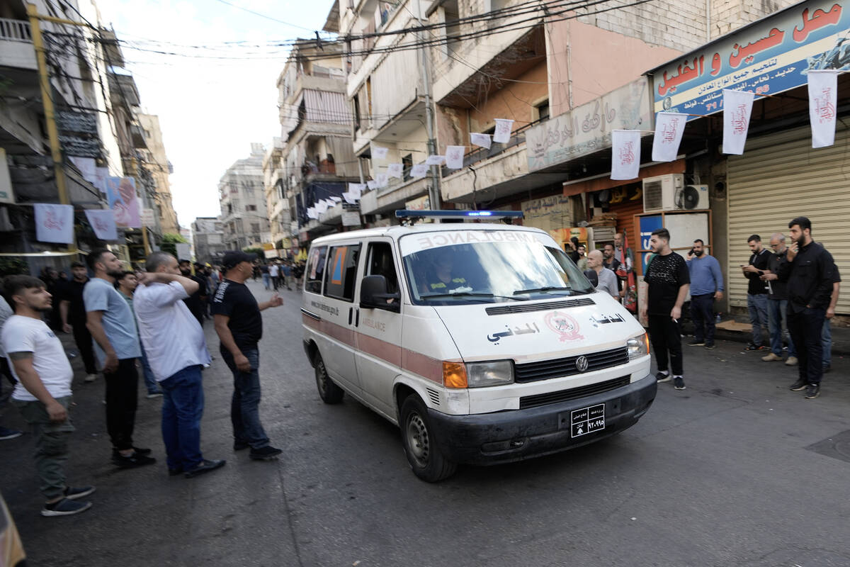 CORRECTS DAY TO TUESDAY WHEN KILLED An ambulance believed to be carrying wounded people, after ...