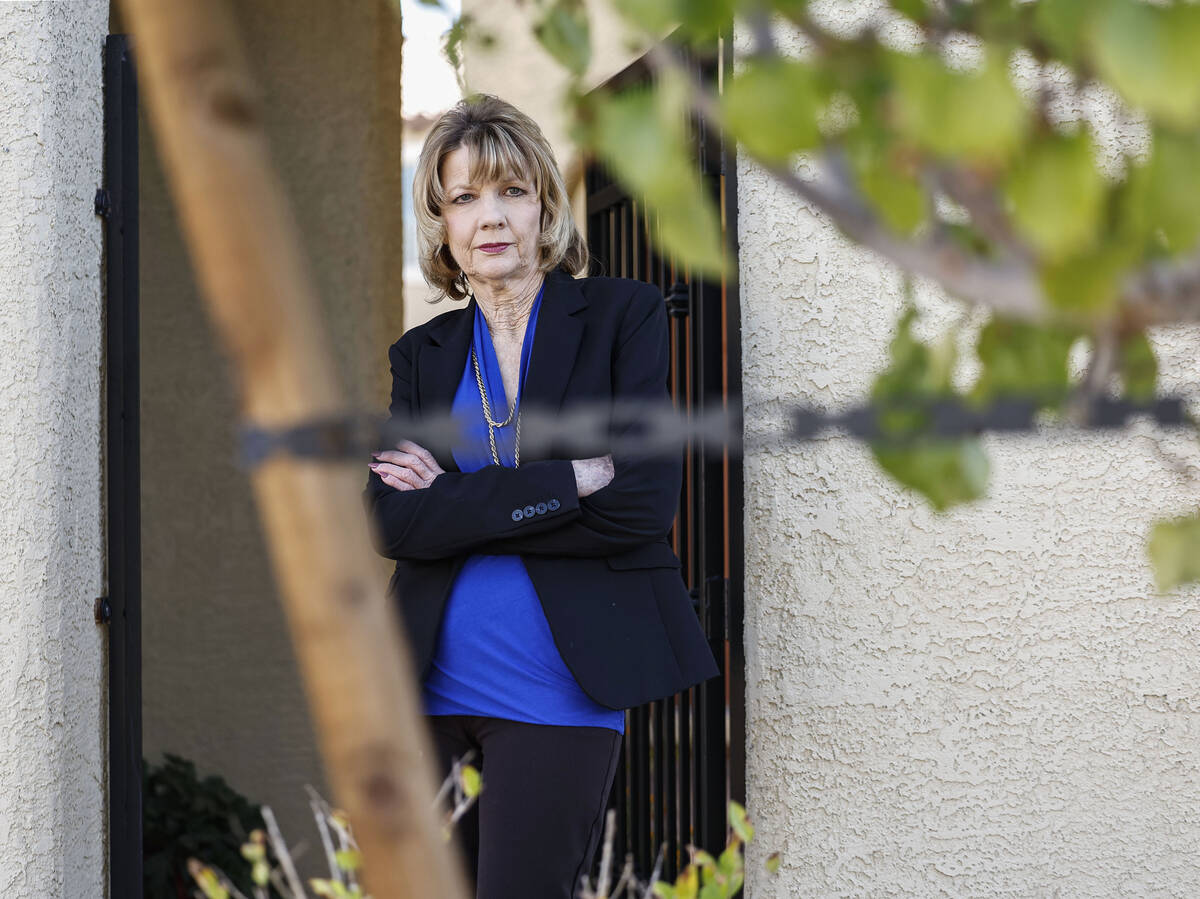 Terry Arnold poses for a photo at her home Monday, Oct. 6, 2025 in Las Vegas. In 2022 Arnold si ...