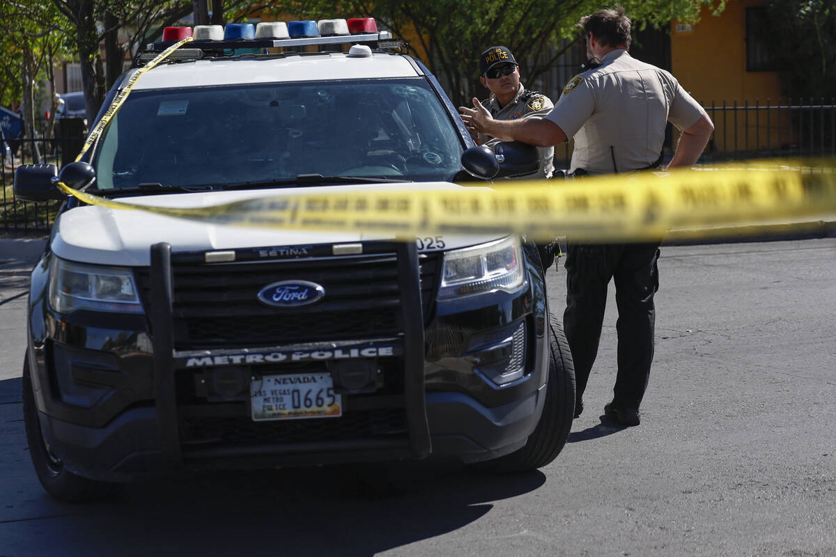 Las Vegas Police investigate an incident involving a 12-year-old boy being hit by a suspected d ...