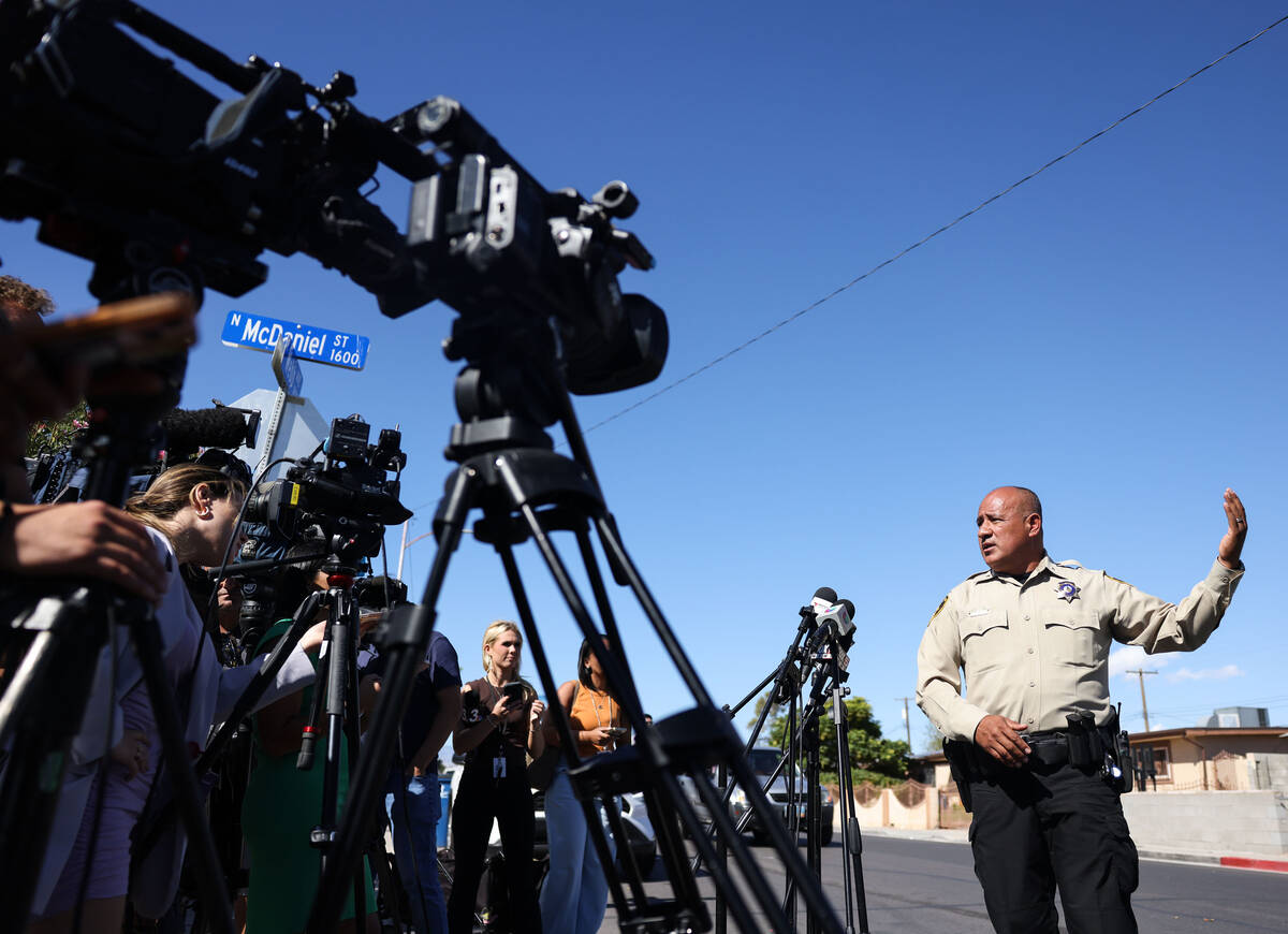 Metropolitan Police Department Deputy Chief Jose Hernandez addresses the media involving a 12-y ...
