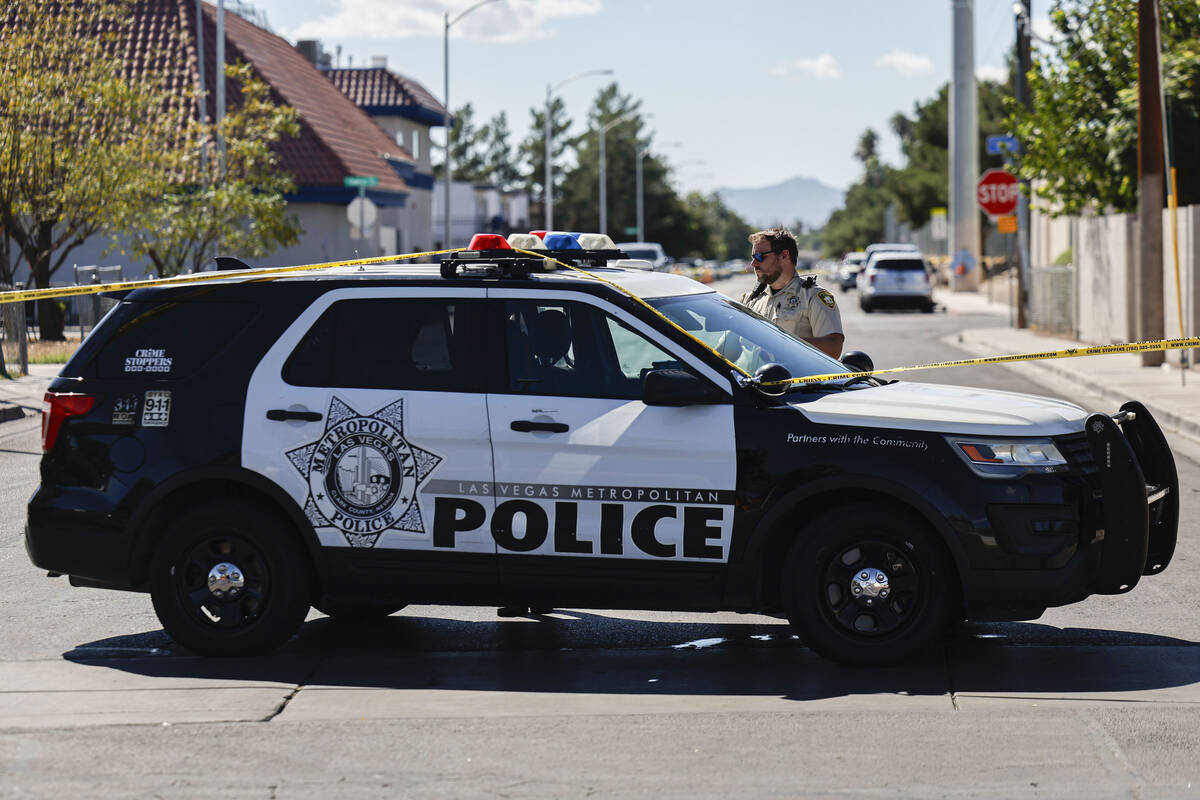 Las Vegas Police investigate an incident involving a 12-year-old boy being hit by a suspected d ...