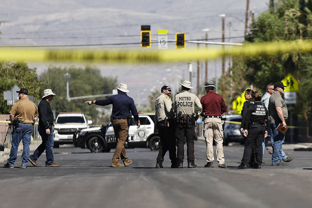 Las Vegas Police investigate an incident involving a 12-year-old boy being hit by a suspected d ...
