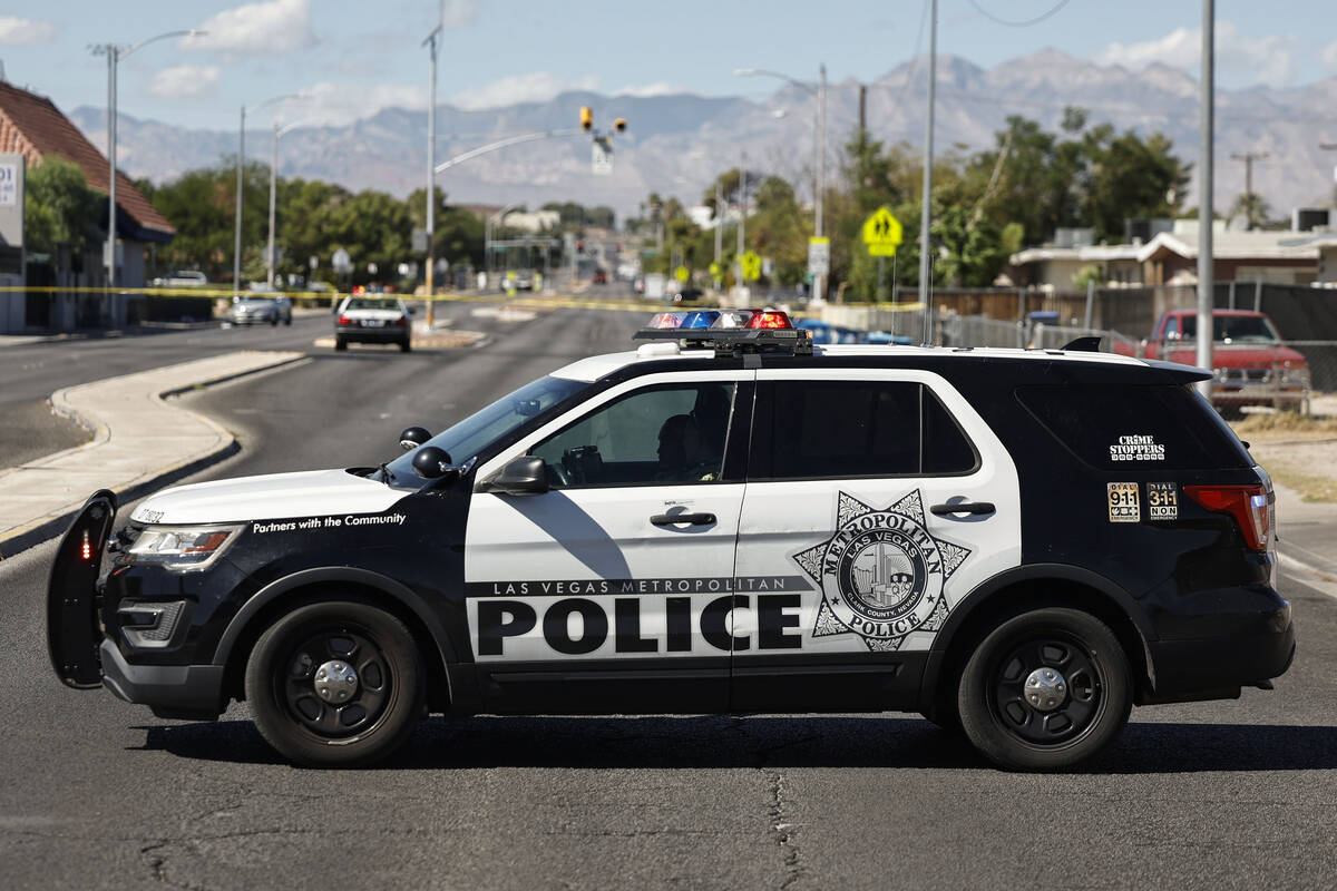 Las Vegas Police investigate an incident involving a 12-year-old boy being hit by a suspected d ...
