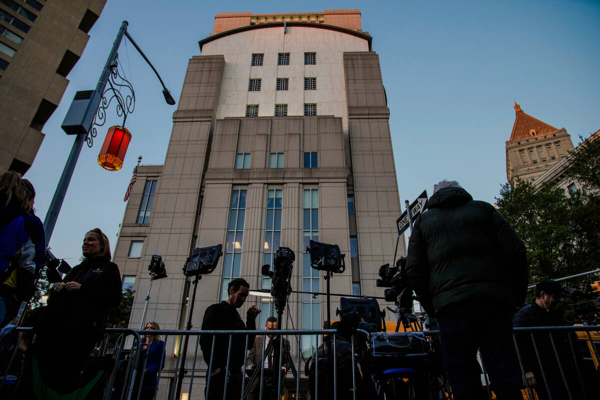 Media waits outside the Manhattan federal court for the sentencing of Sean "Diddy" Co ...