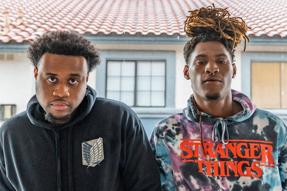 Isaiah Thompson (left) and Shawn Herron (right) pose for a portrait at their apartment in Las V ...
