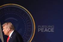 President Donald Trump departs following a joint press conference with Russia's President Vladi ...