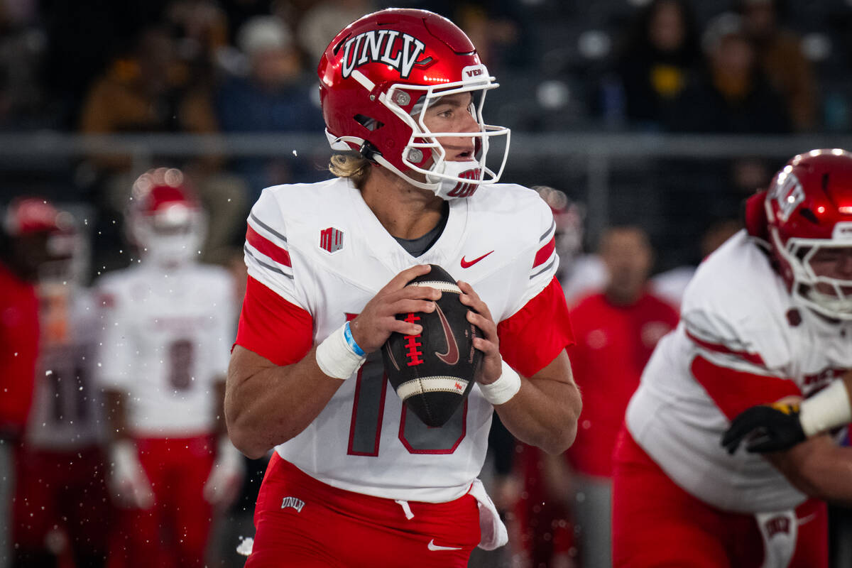UNLV quarterback Anthony Colandrea looks to throw the ball during their game against University ...