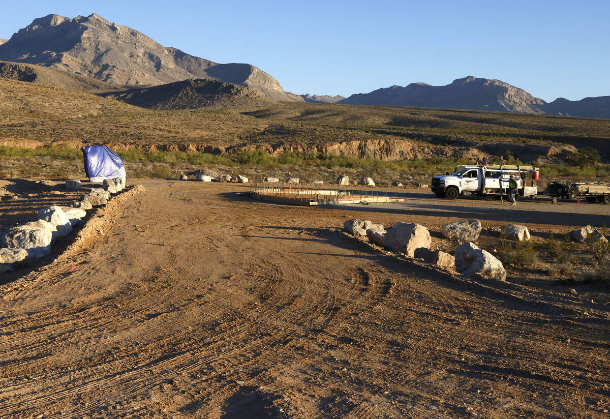 Construction is in progress on Wednesday Oct. 1, 2025, on a new location for the Red Rock Canyo ...